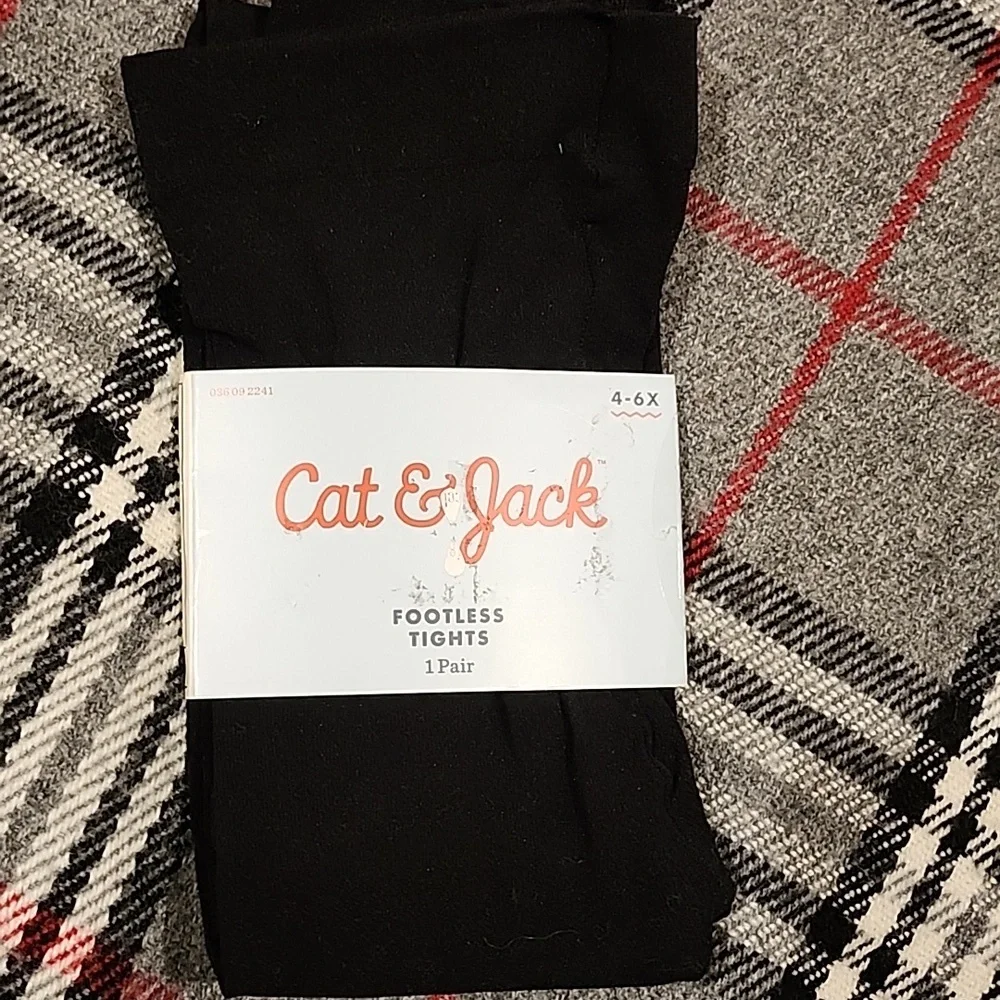 Cat and Jack footless tights 4-6 black